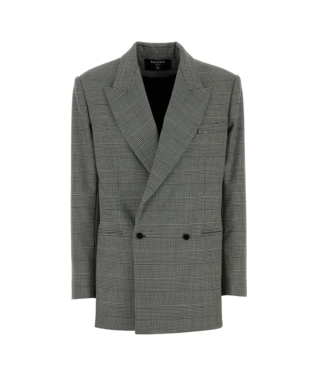 BALMAIN Серый шерстяной жакет/пиджак, фото 1