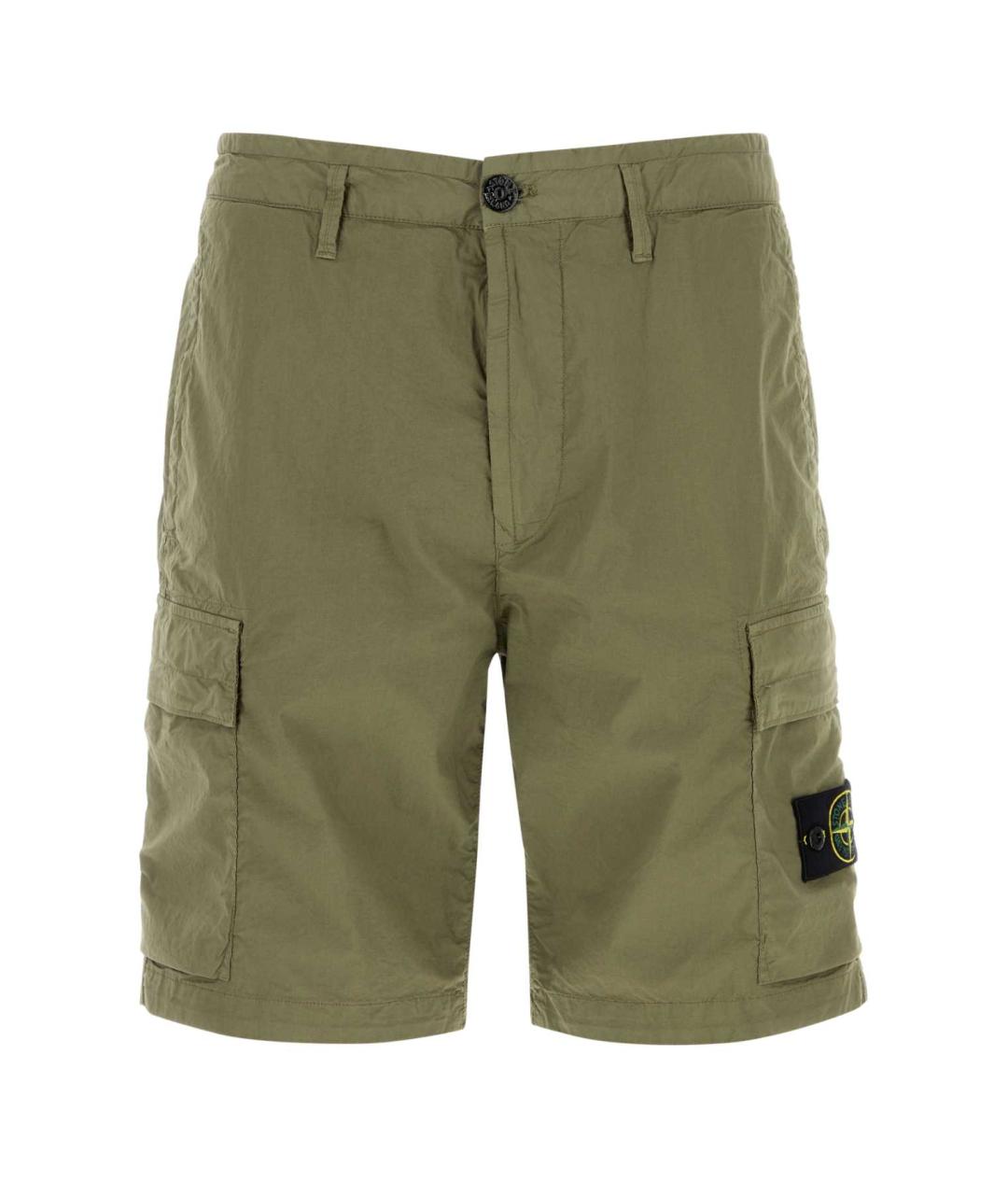 STONE ISLAND Зеленые хлопковые шорты, фото 1