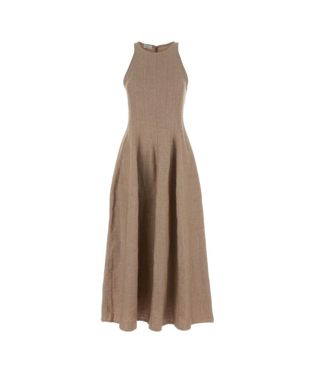 BRUNELLO CUCINELLI Бежевое повседневное платье, фото 1