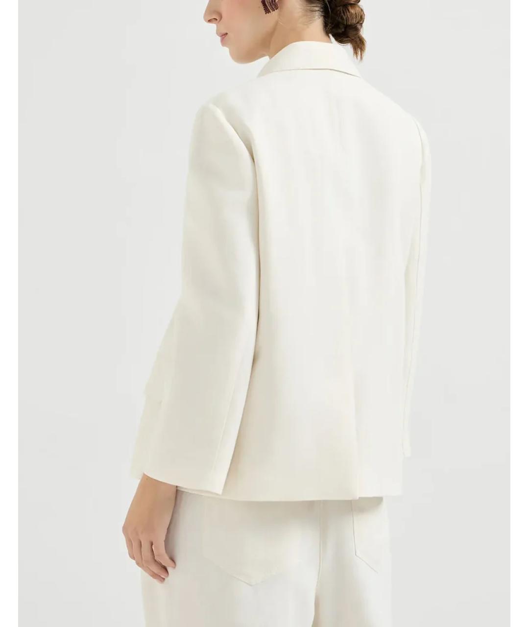 BRUNELLO CUCINELLI Белый вискозный жакет/пиджак, фото 5