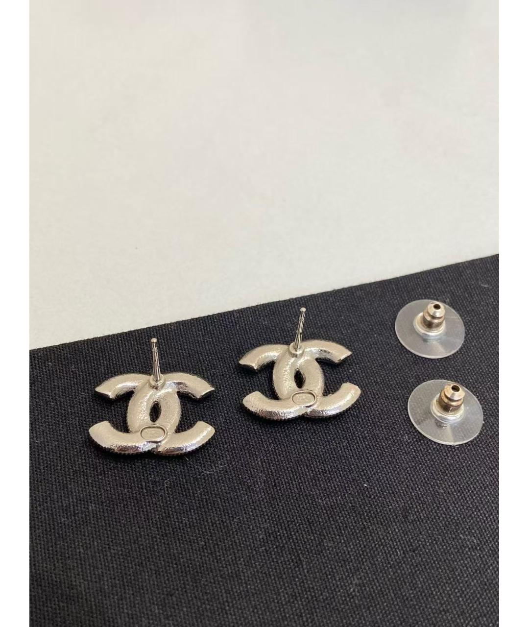CHANEL Серебряные металлические серьги, фото 4