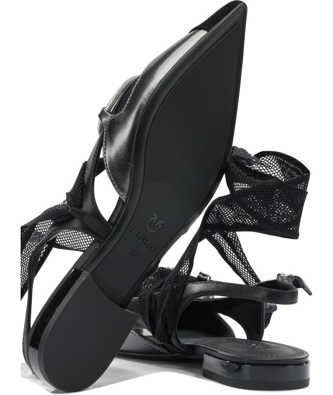 PINKO Черные кожаные балетки, фото 6