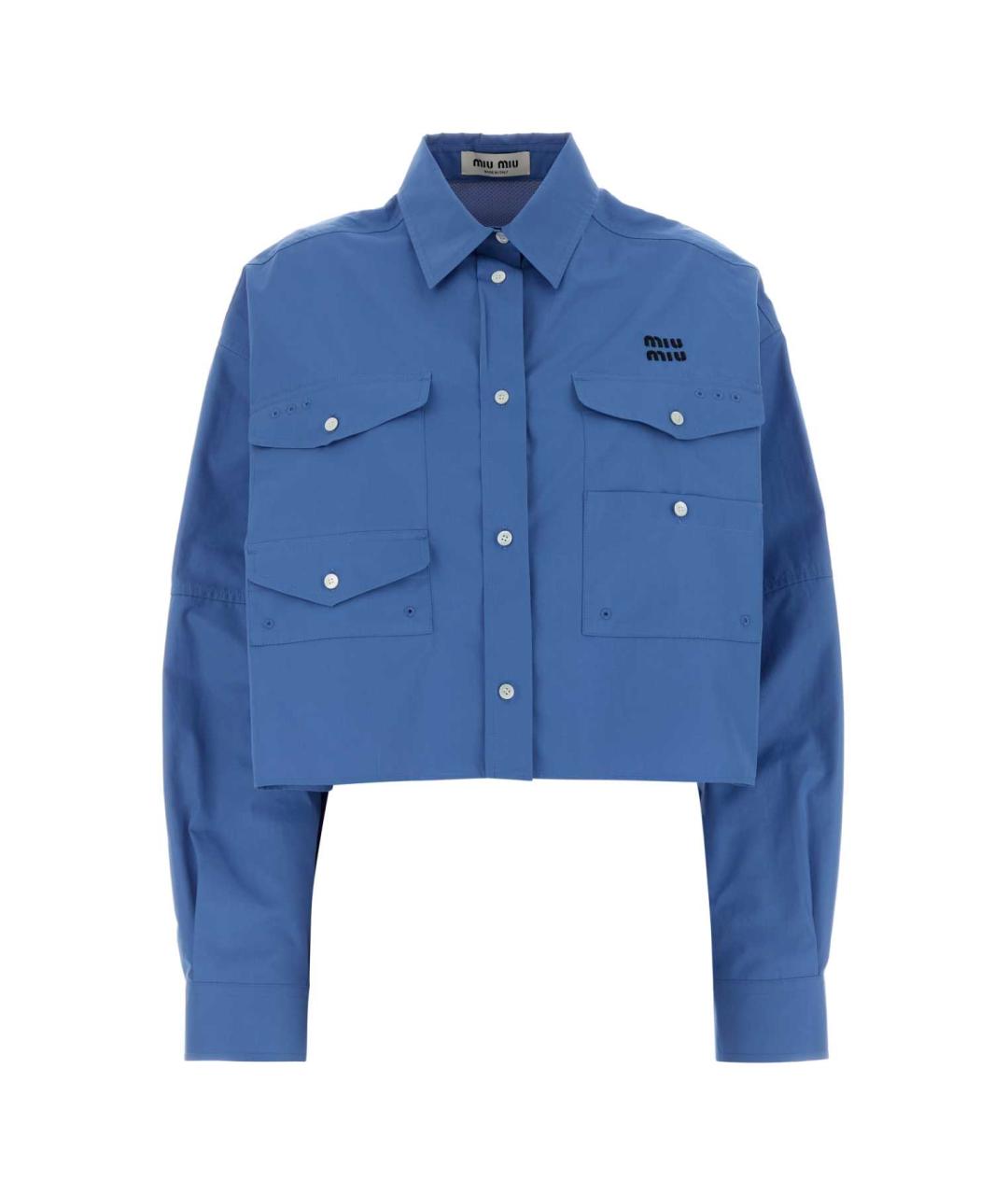 MIU MIU Синяя хлопковая рубашка, фото 1