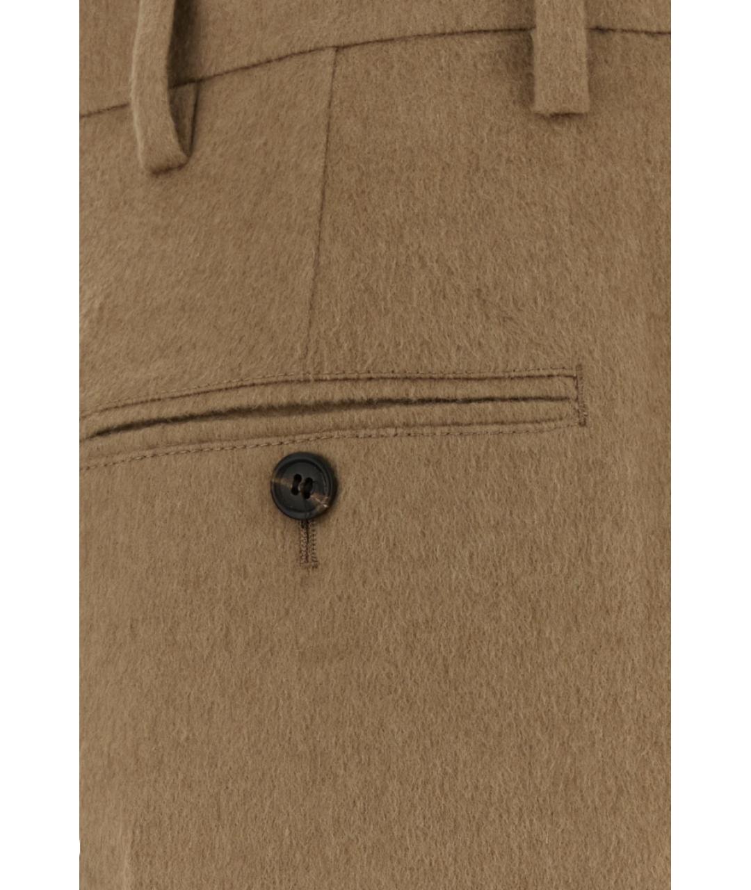 PRADA Бежевые шерстяные прямые брюки, фото 3