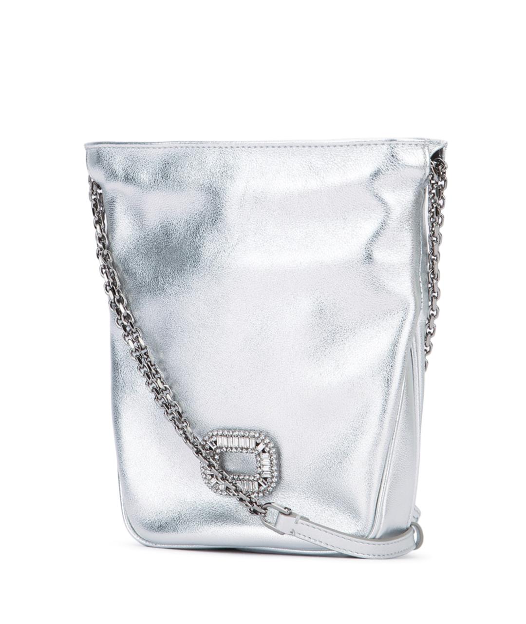 ROGER VIVIER Серебряная кожаная сумка тоут, фото 2
