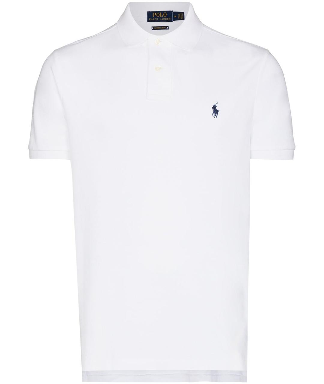 POLO RALPH LAUREN Белое хлопковое поло с коротким рукавом, фото 1