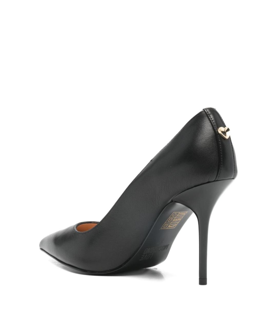 LOVE MOSCHINO Черные кожаные туфли, фото 3