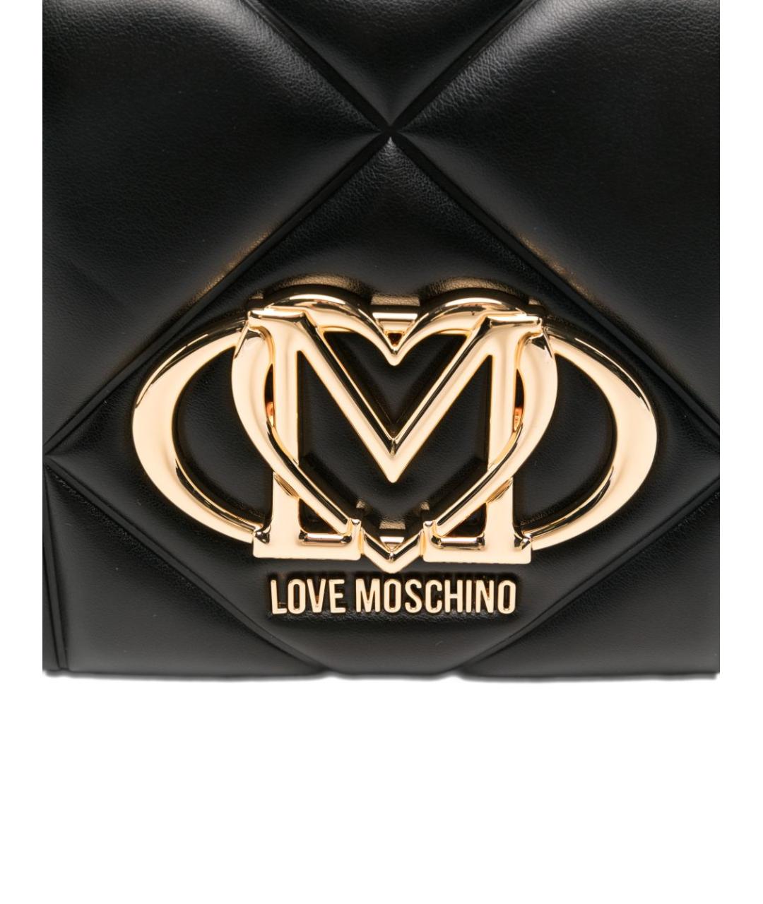 LOVE MOSCHINO Черная сумка через плечо из искусственной кожи, фото 6