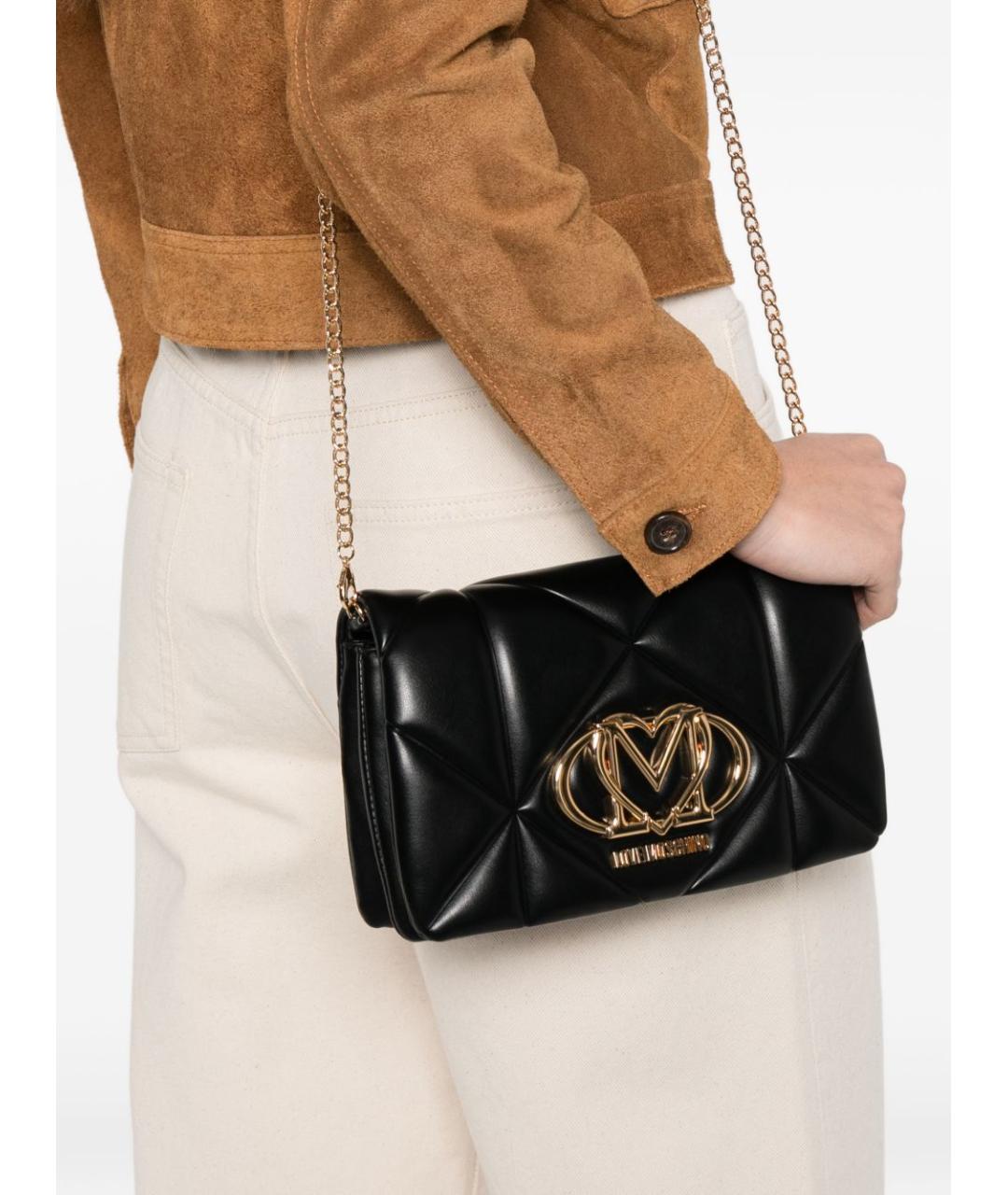 LOVE MOSCHINO Черная сумка через плечо из искусственной кожи, фото 4