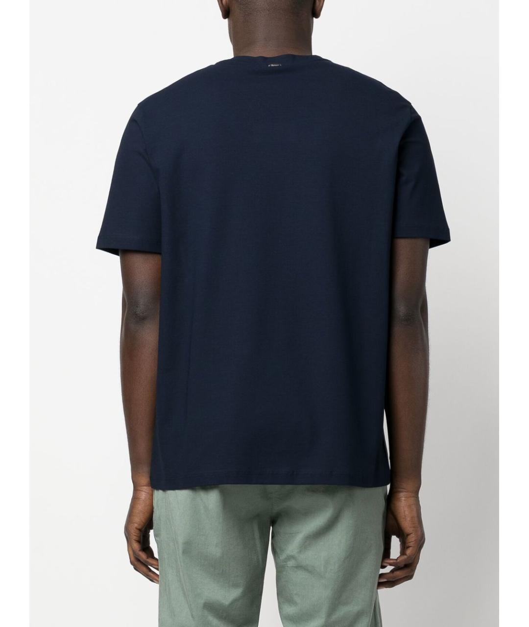 HERNO Синяя хлопковая футболка, фото 2