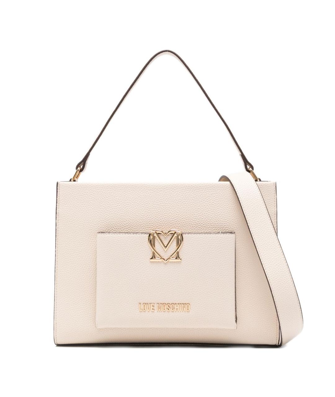 LOVE MOSCHINO Белая сумка с короткими ручками из искусственной кожи, фото 1