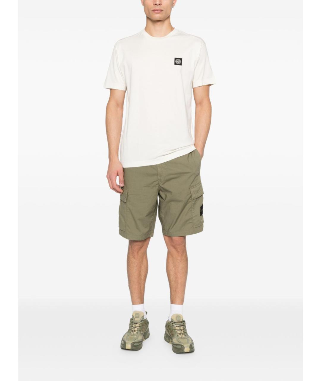 STONE ISLAND Зеленые хлопковые шорты, фото 2