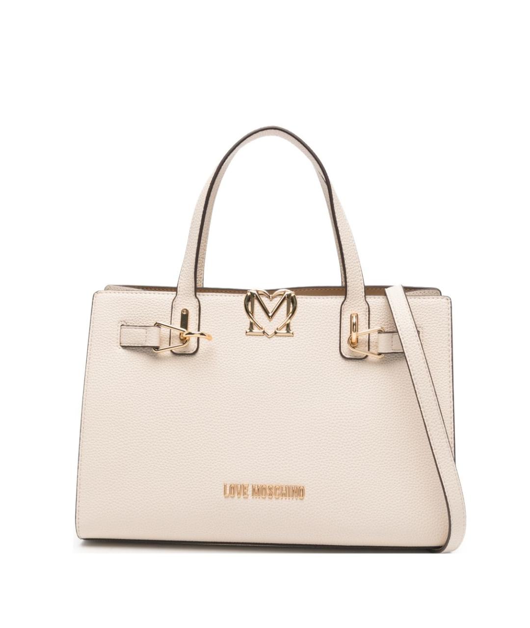 LOVE MOSCHINO Бежевая сумка тоут из искусственной кожи, фото 1