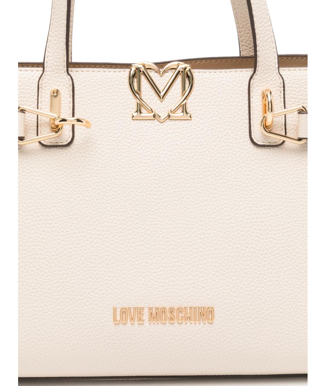 LOVE MOSCHINO Бежевая сумка тоут из искусственной кожи, фото 5