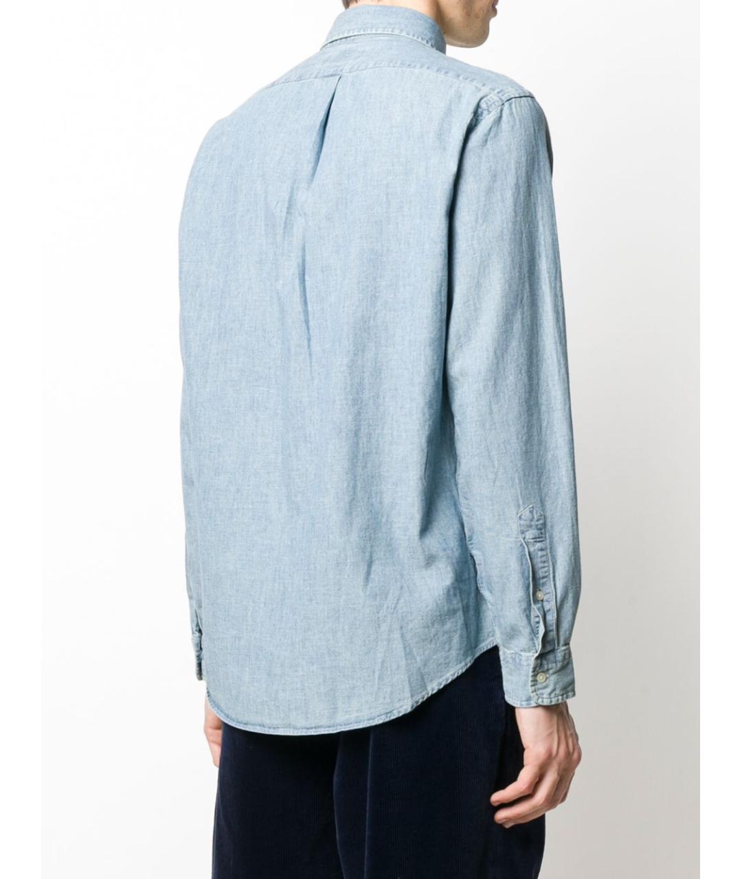 POLO RALPH LAUREN Голубая хлопковая классическая рубашка, фото 3