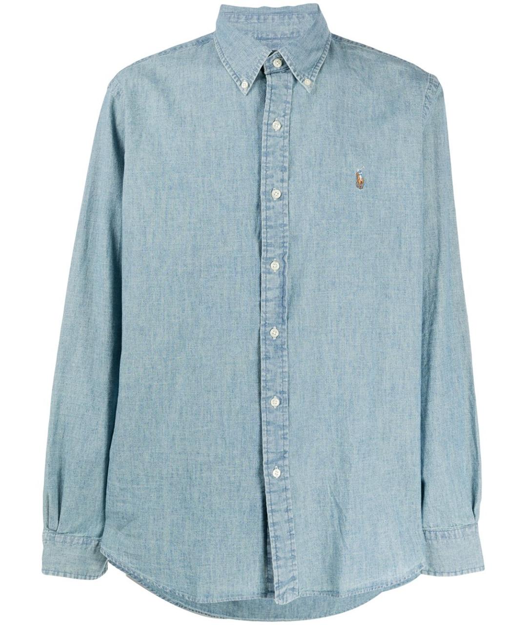 POLO RALPH LAUREN Голубая хлопковая классическая рубашка, фото 1