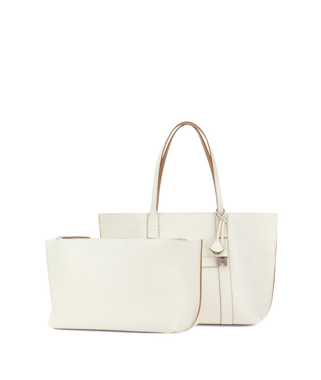 HOGAN Бежевая кожаная сумка тоут, фото 4