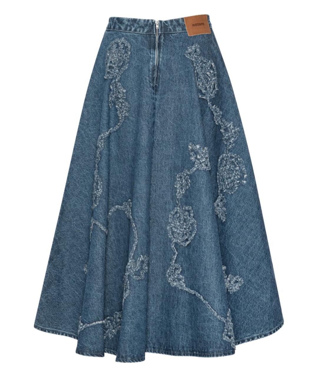 ROTATE Синяя хлопковая юбка миди, фото 5