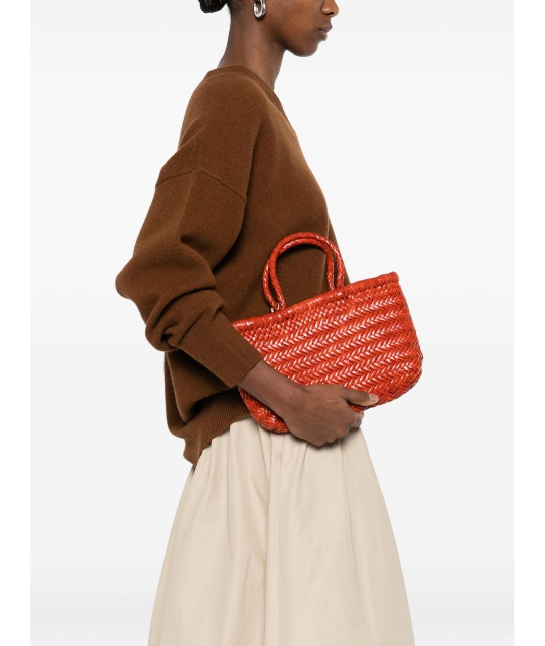 Dragon Diffusion Оранжевая кожаная сумка тоут, фото 2