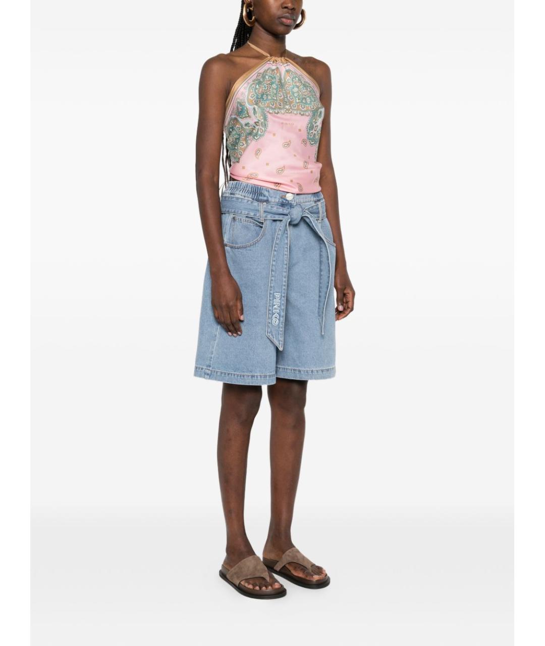 PINKO Розовая вискозная майка, фото 4