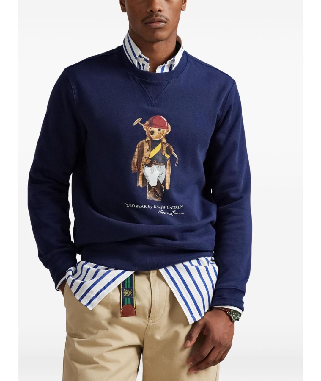 POLO RALPH LAUREN Синий хлопковый джемпер / свитер, фото 2