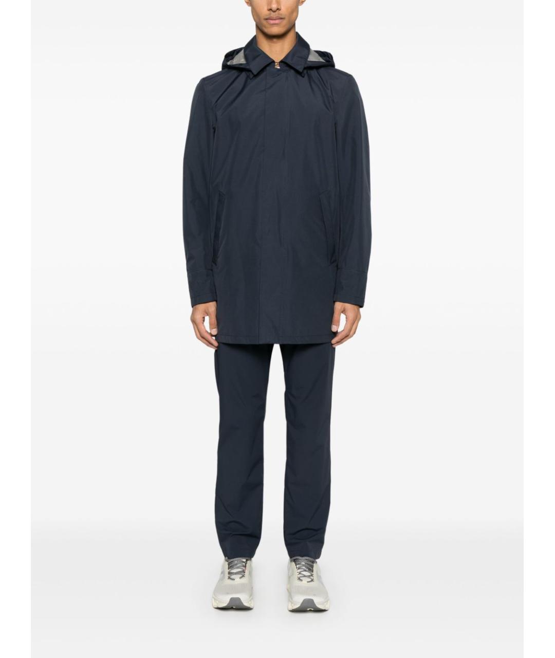 HERNO Синие полиамидовые повседневные брюки, фото 3