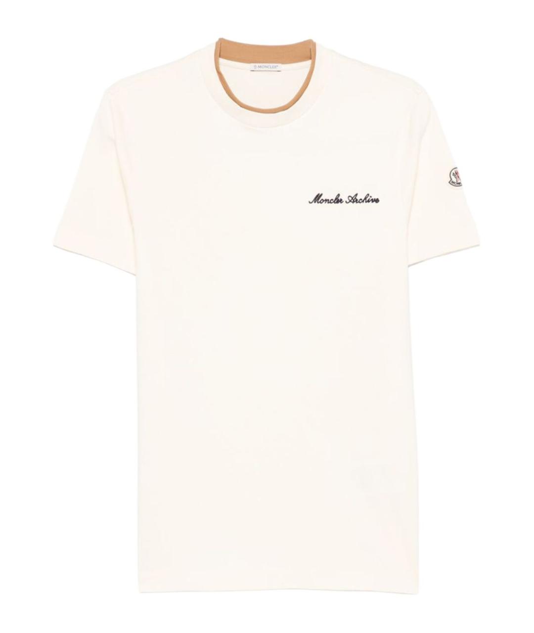 MONCLER Белая хлопковая футболка, фото 1