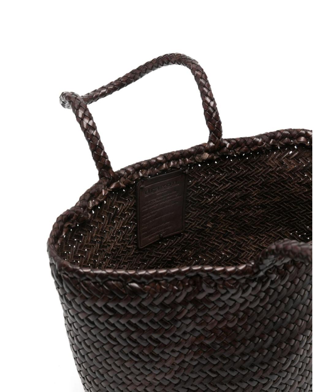 Dragon Diffusion Коричневая кожаная сумка тоут, фото 4