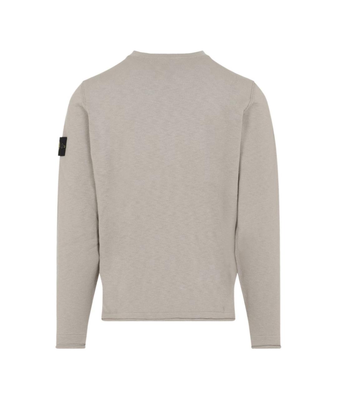 STONE ISLAND Бежевый хлопковый джемпер / свитер, фото 2