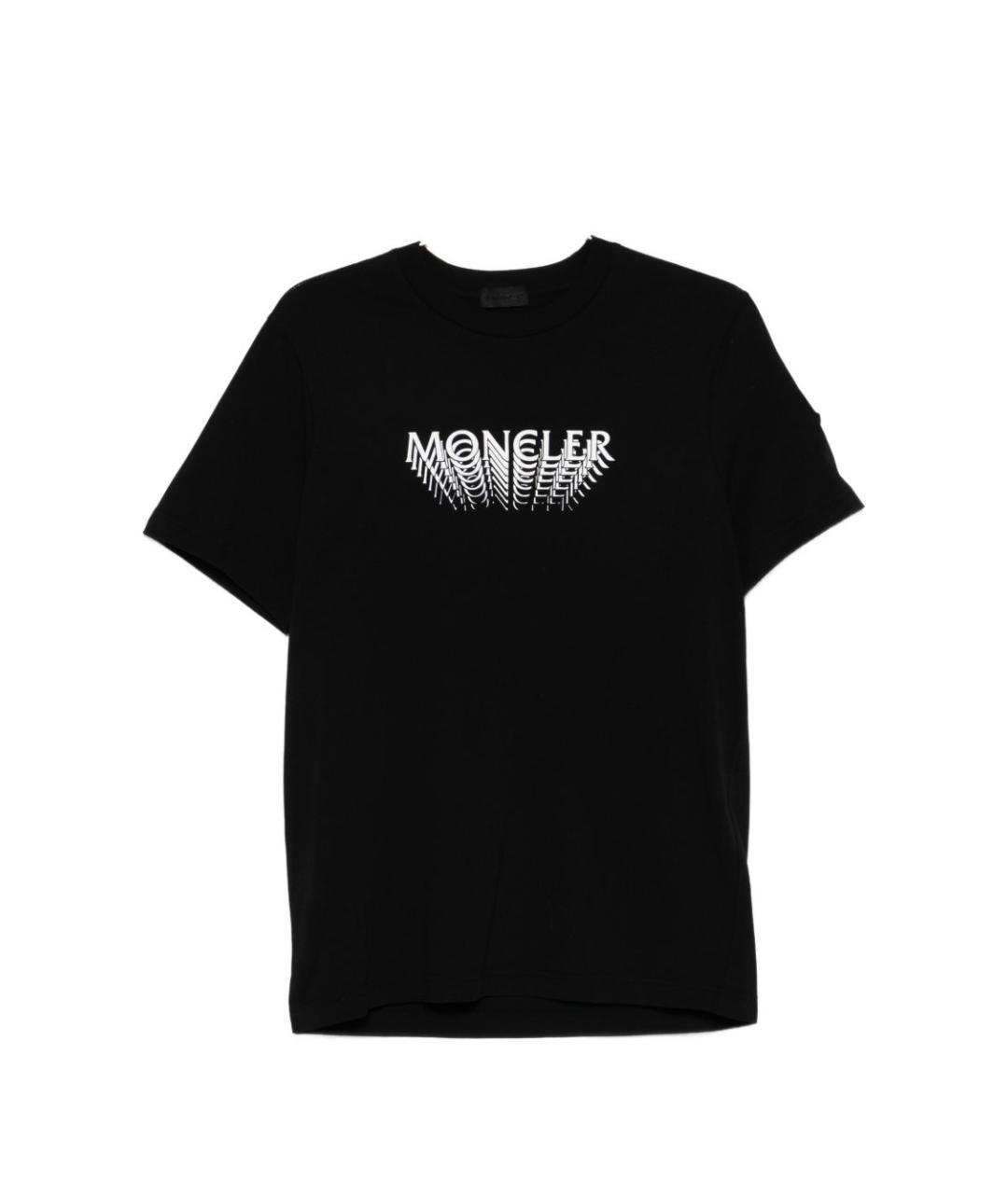 MONCLER Черная хлопковая футболка, фото 1