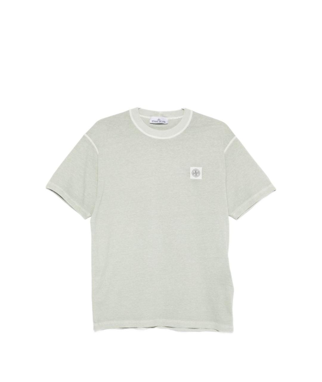 STONE ISLAND Зеленая хлопковая футболка, фото 1