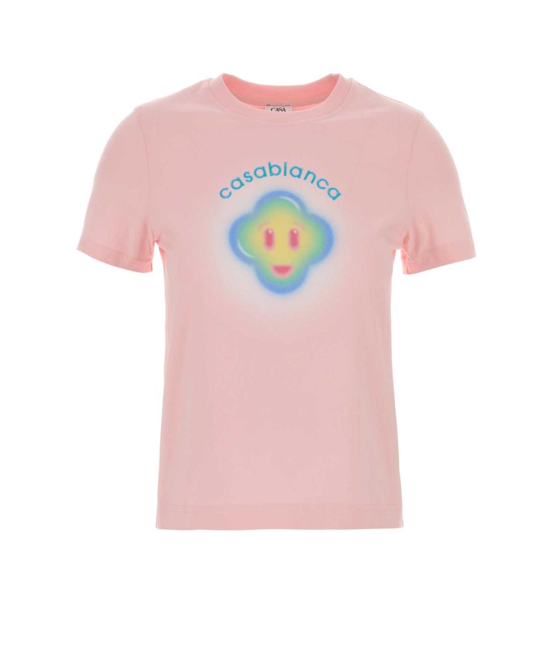 CASABLANCA Розовая хлопковая футболка, фото 1
