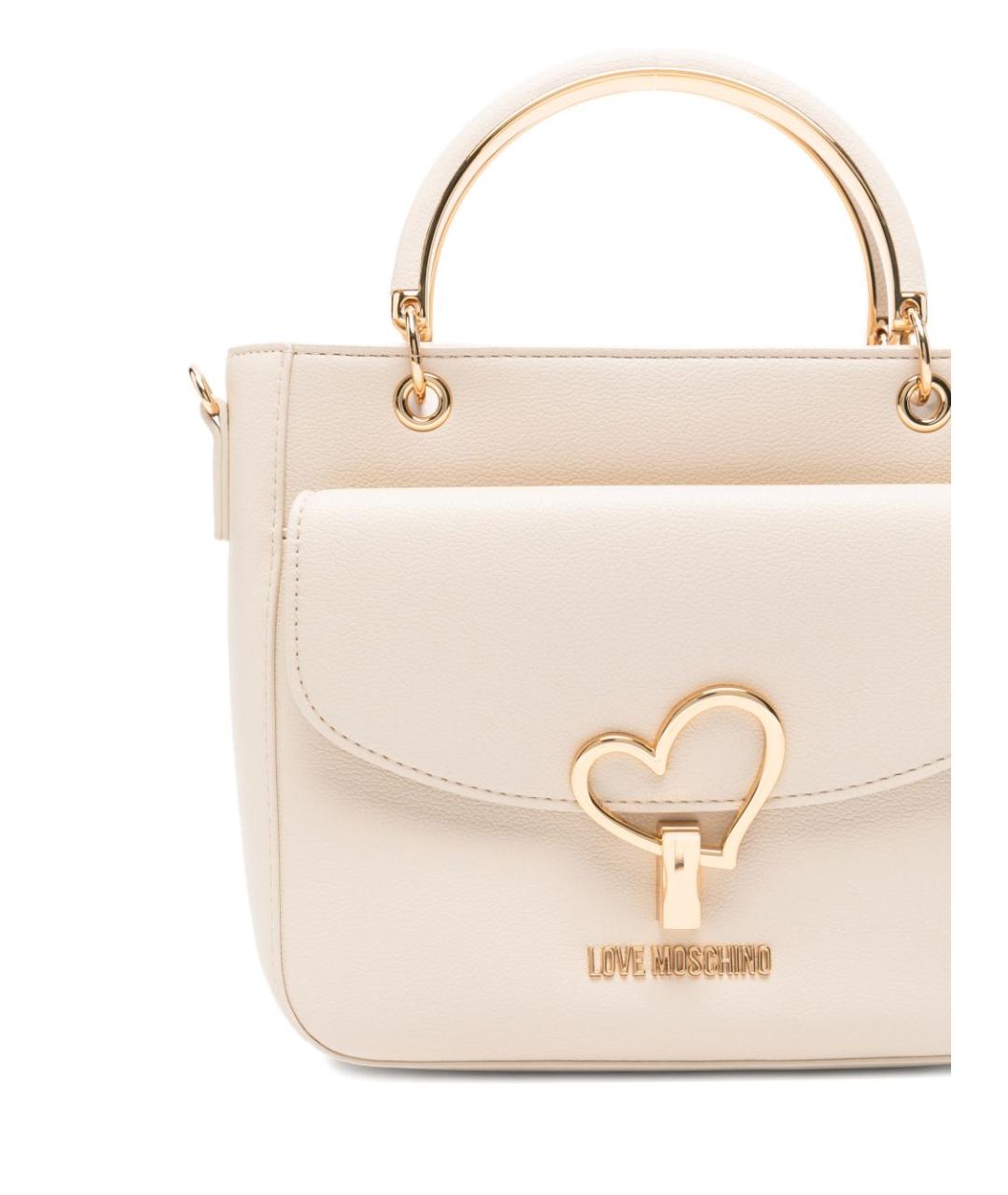 LOVE MOSCHINO Бежевая сумка тоут из искусственной кожи, фото 5