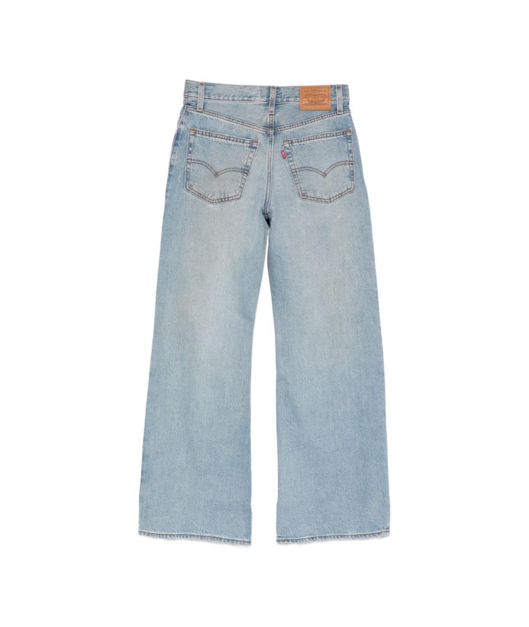 LEVI'S Голубые хлопковые прямые джинсы, фото 2