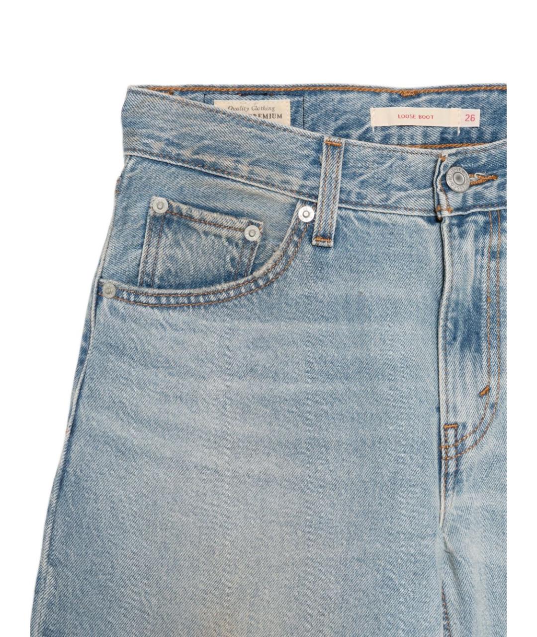 LEVI'S Голубые хлопковые прямые джинсы, фото 3