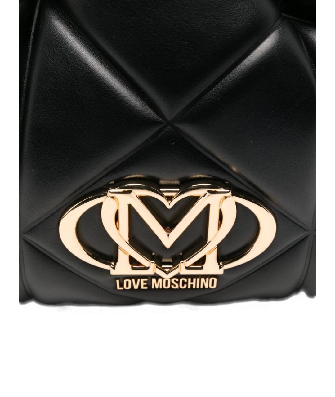 LOVE MOSCHINO Черная сумка с короткими ручками из искусственной кожи, фото 3