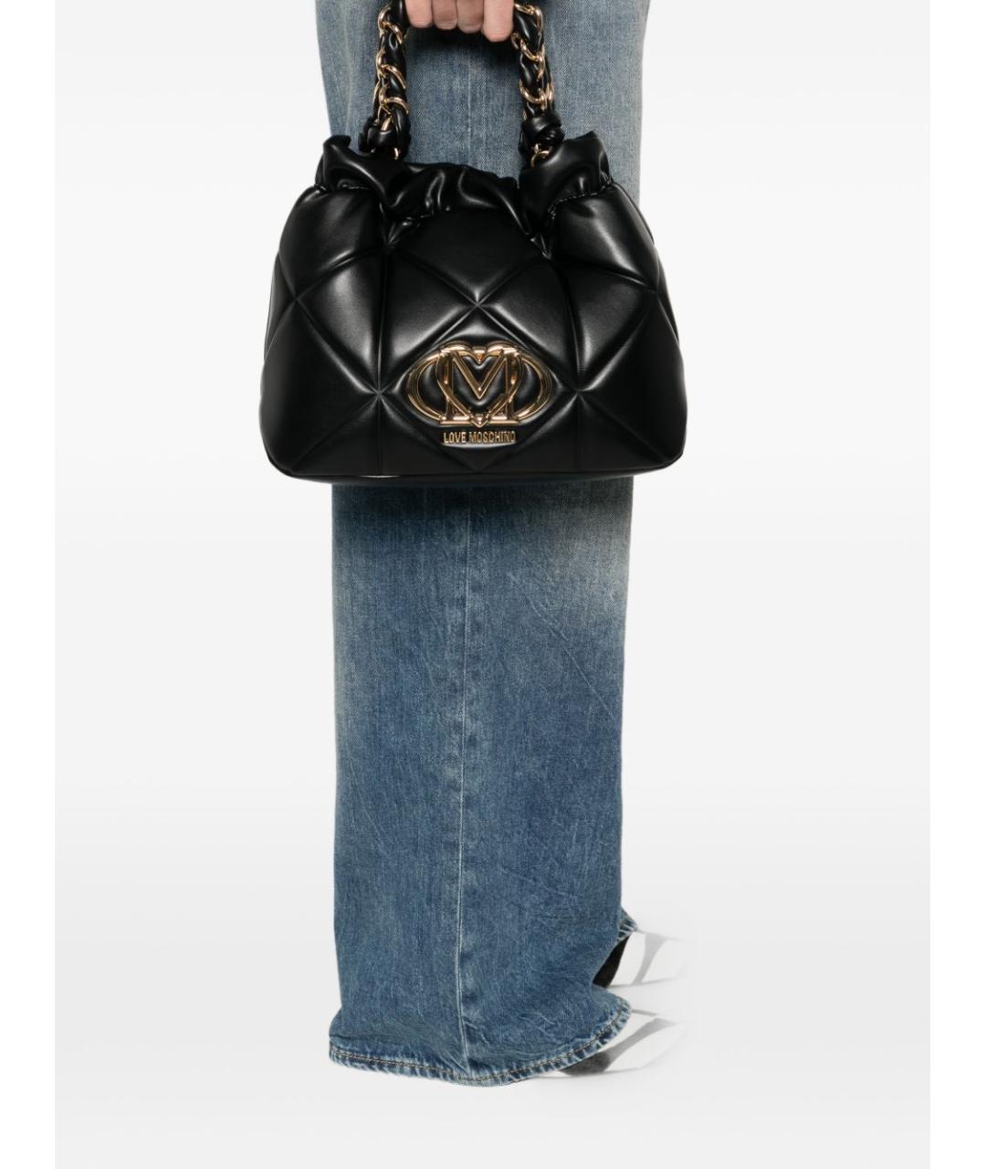 LOVE MOSCHINO Черная сумка с короткими ручками из искусственной кожи, фото 2