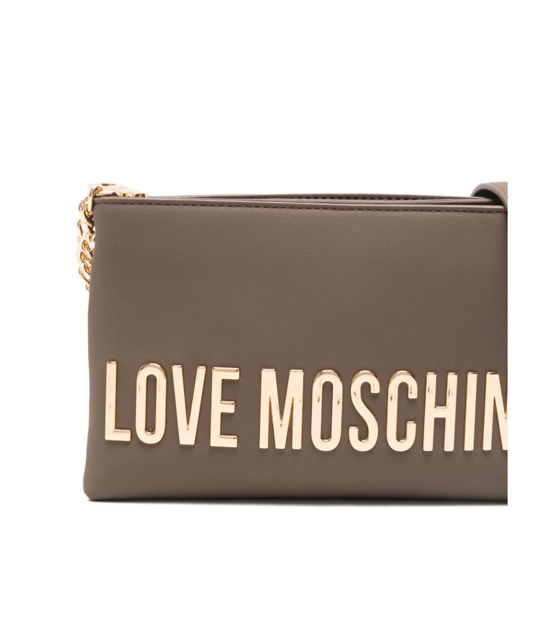 LOVE MOSCHINO Коричневая сумка через плечо из искусственной кожи, фото 4