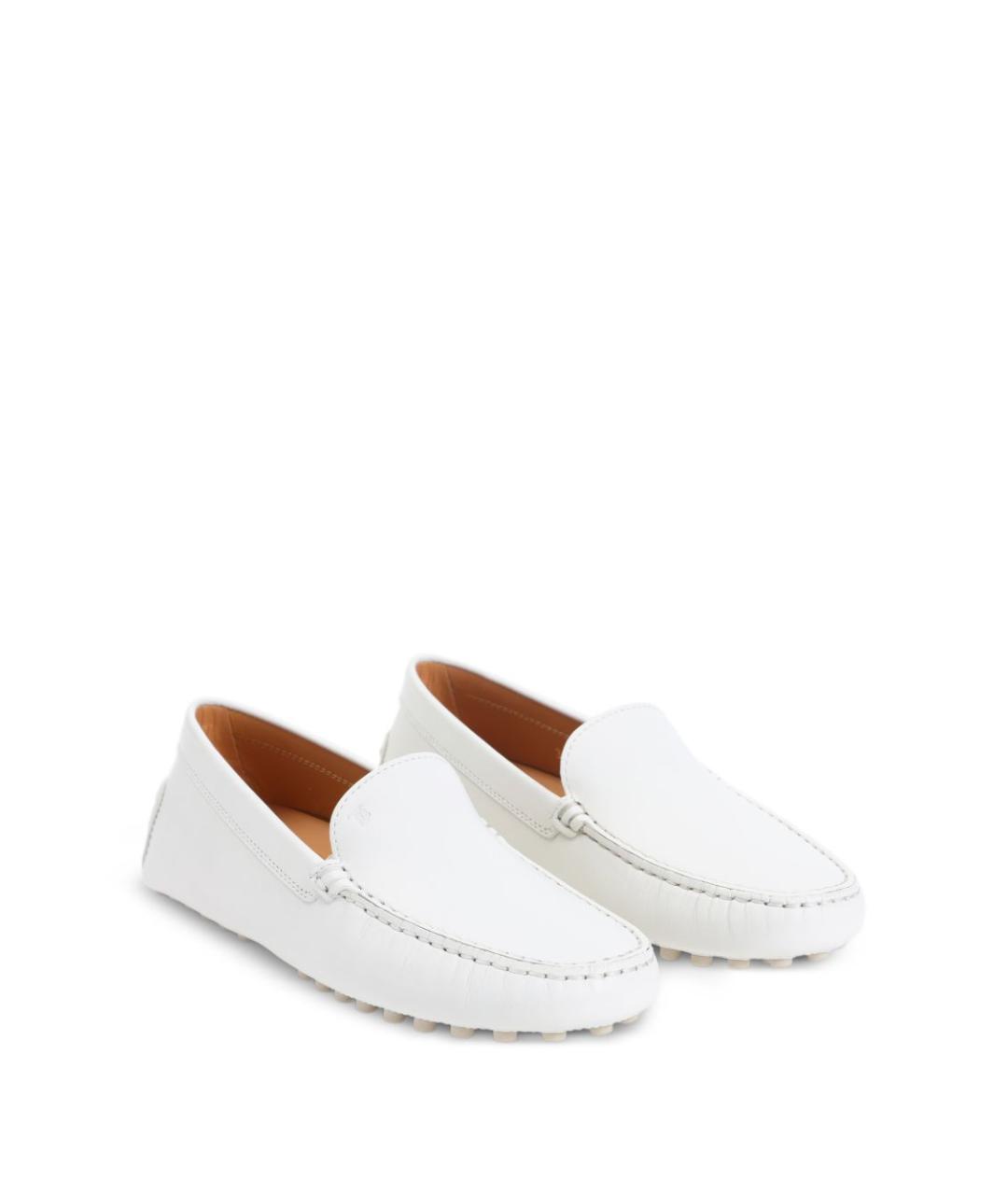 TOD'S Белые кожаные лоферы, фото 2