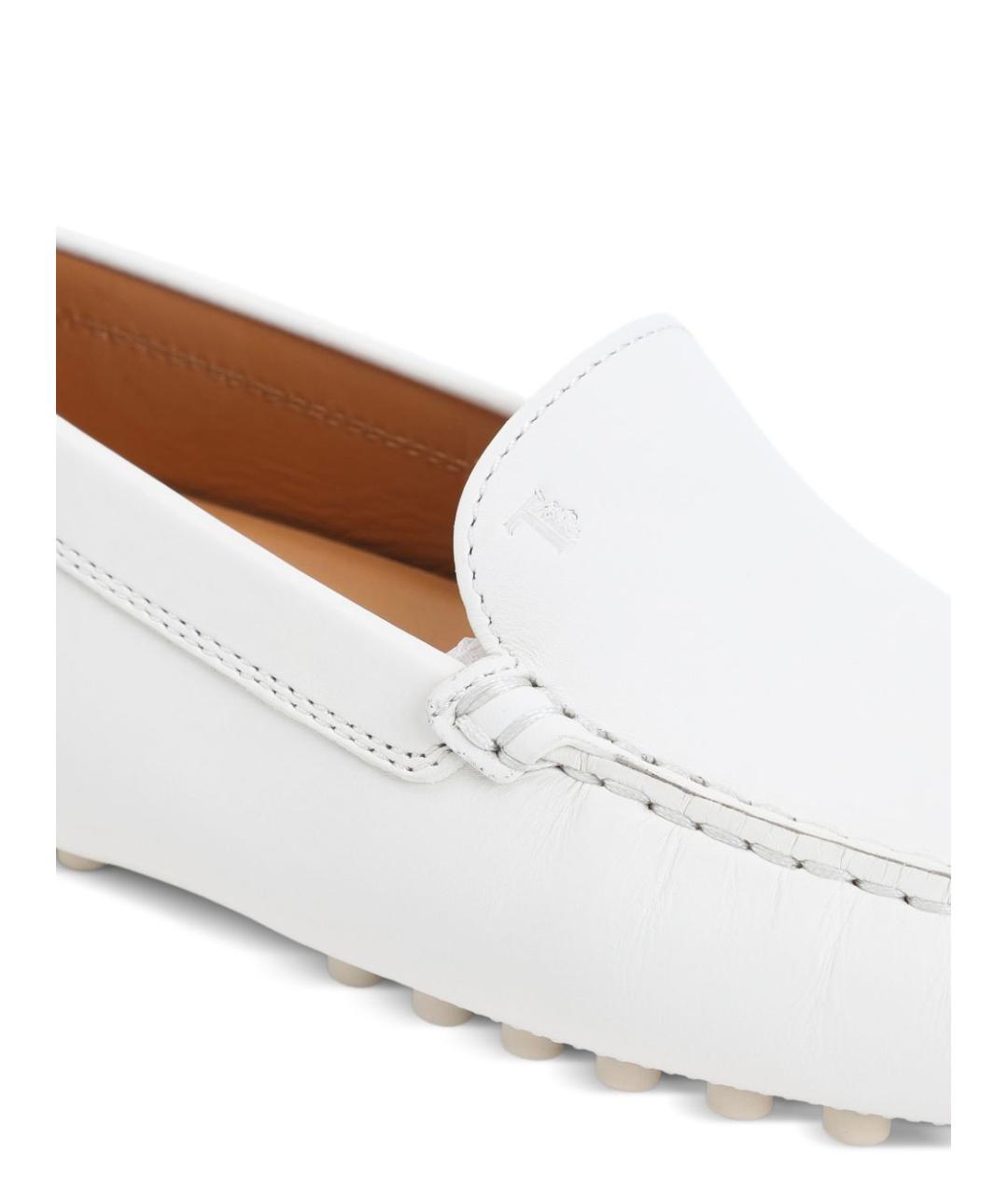 TOD'S Белые кожаные лоферы, фото 3