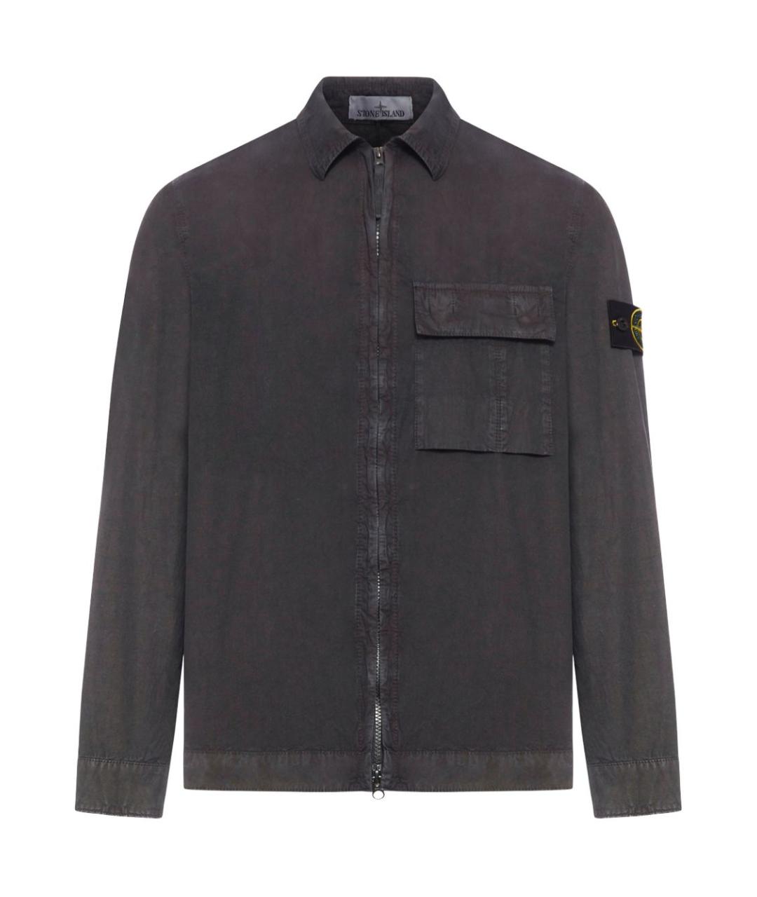 STONE ISLAND Серая хлопковая кэжуал рубашка, фото 1