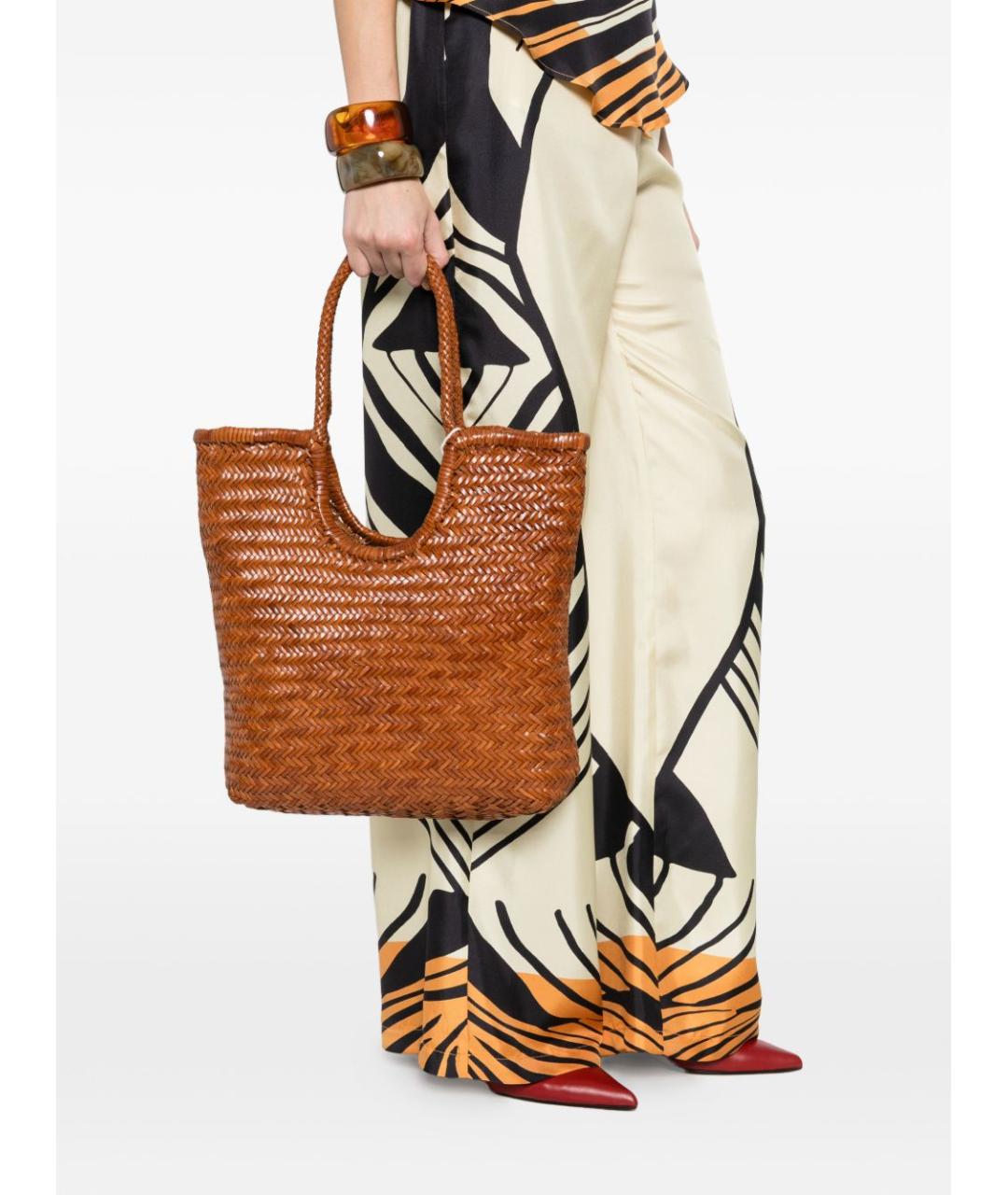 Dragon Diffusion Коричневая кожаная сумка тоут, фото 4