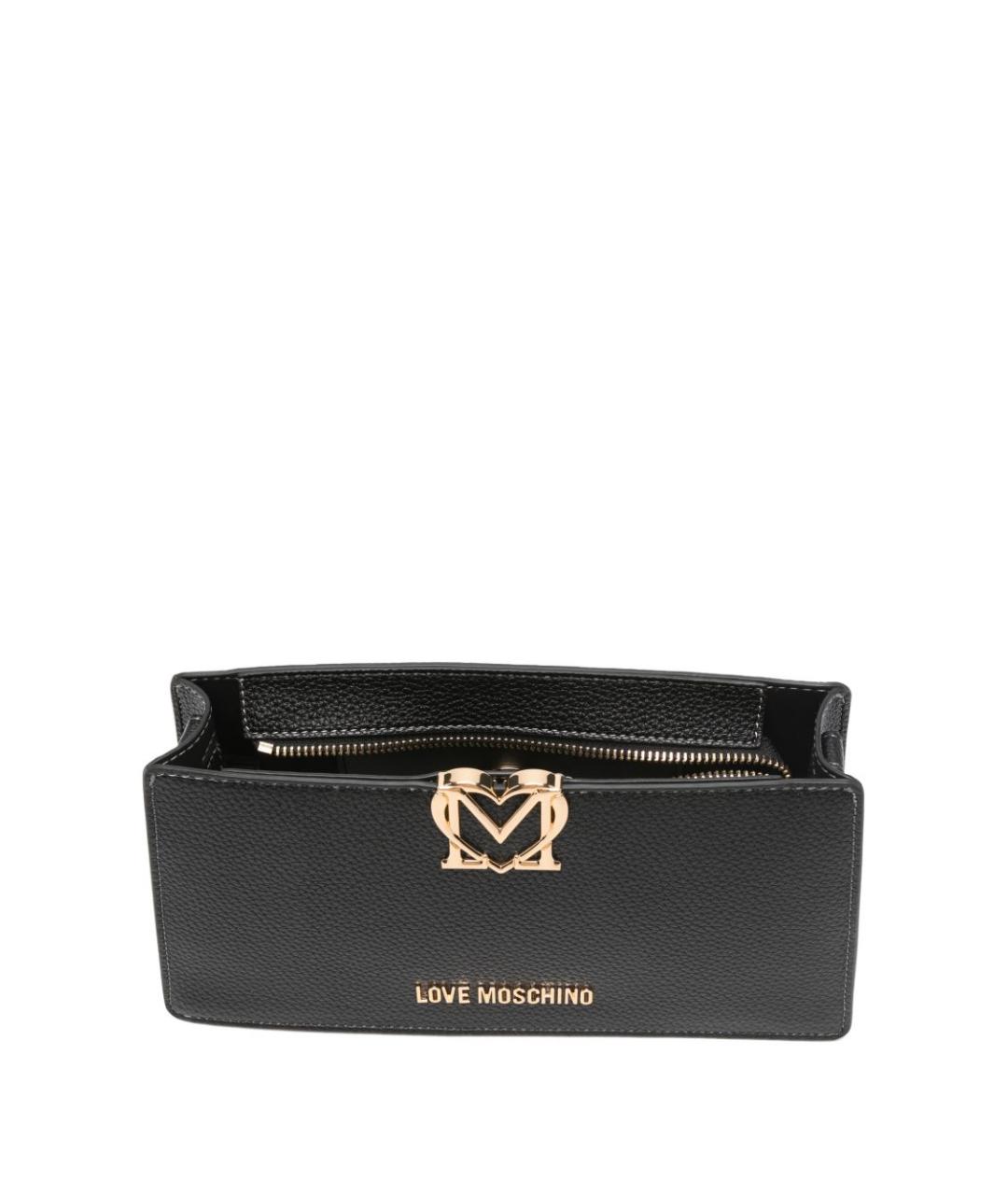 LOVE MOSCHINO Черная сумка через плечо из искусственной кожи, фото 3