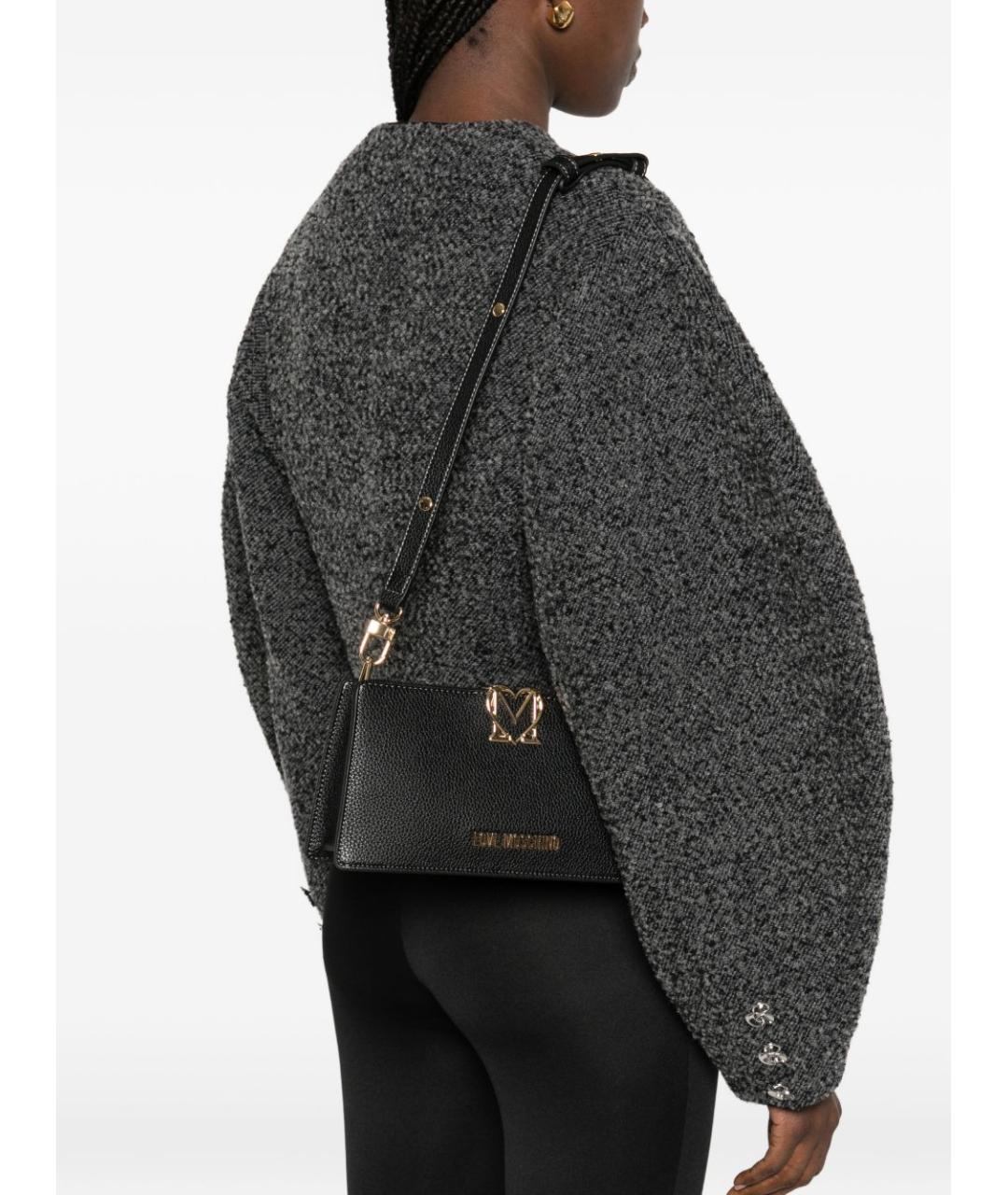 LOVE MOSCHINO Черная сумка через плечо из искусственной кожи, фото 5