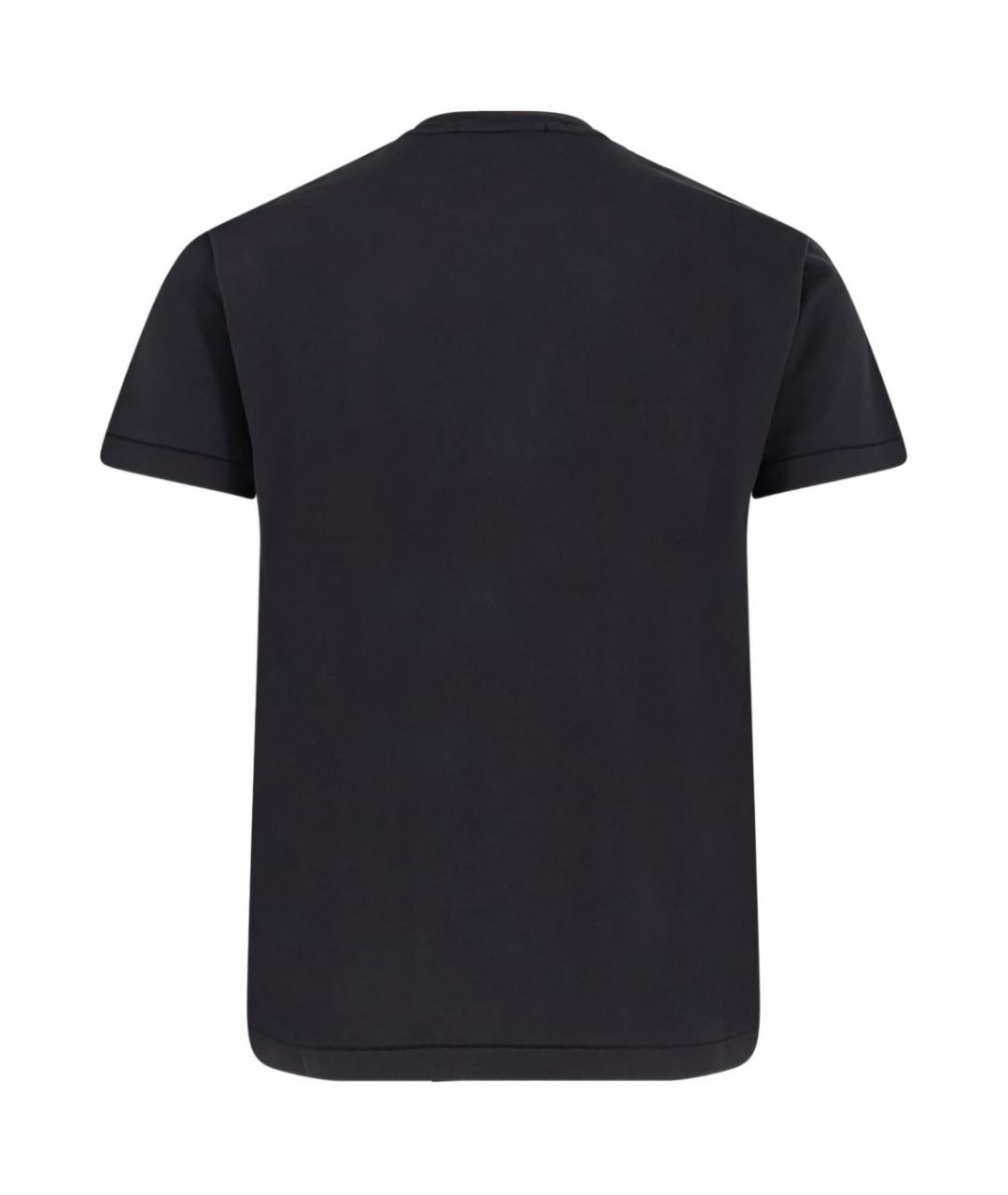 STONE ISLAND Черная хлопковая футболка, фото 3