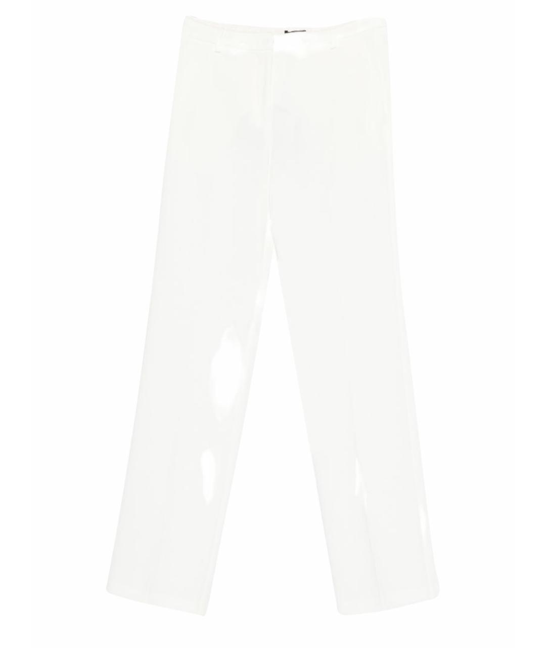 PINKO Белые полиэстеровые прямые брюки, фото 1