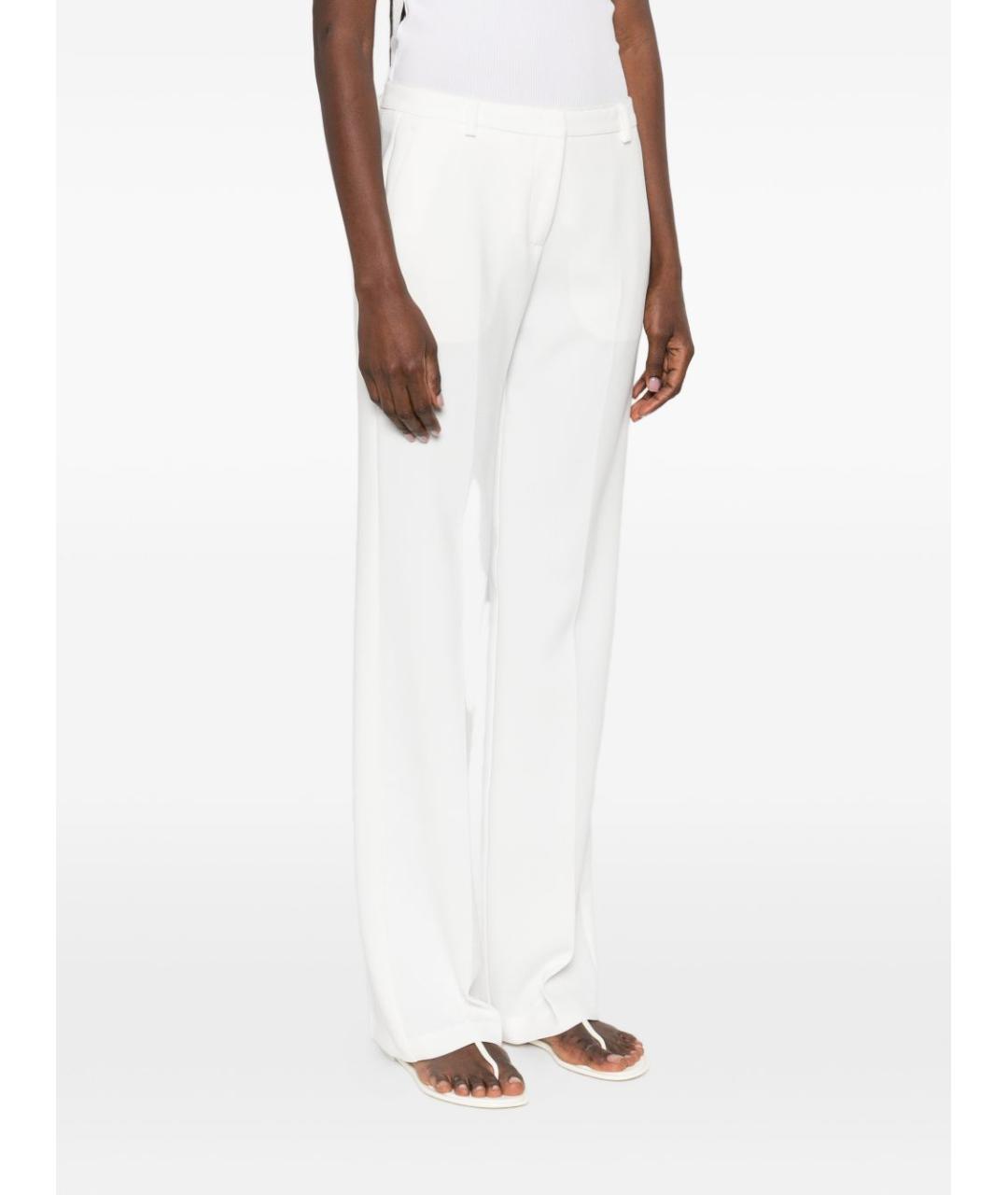 PINKO Белые полиэстеровые прямые брюки, фото 3