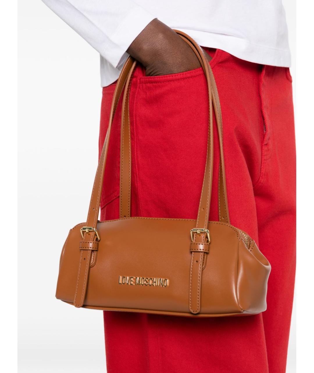 LOVE MOSCHINO Коричневая сумка через плечо из искусственной кожи, фото 3