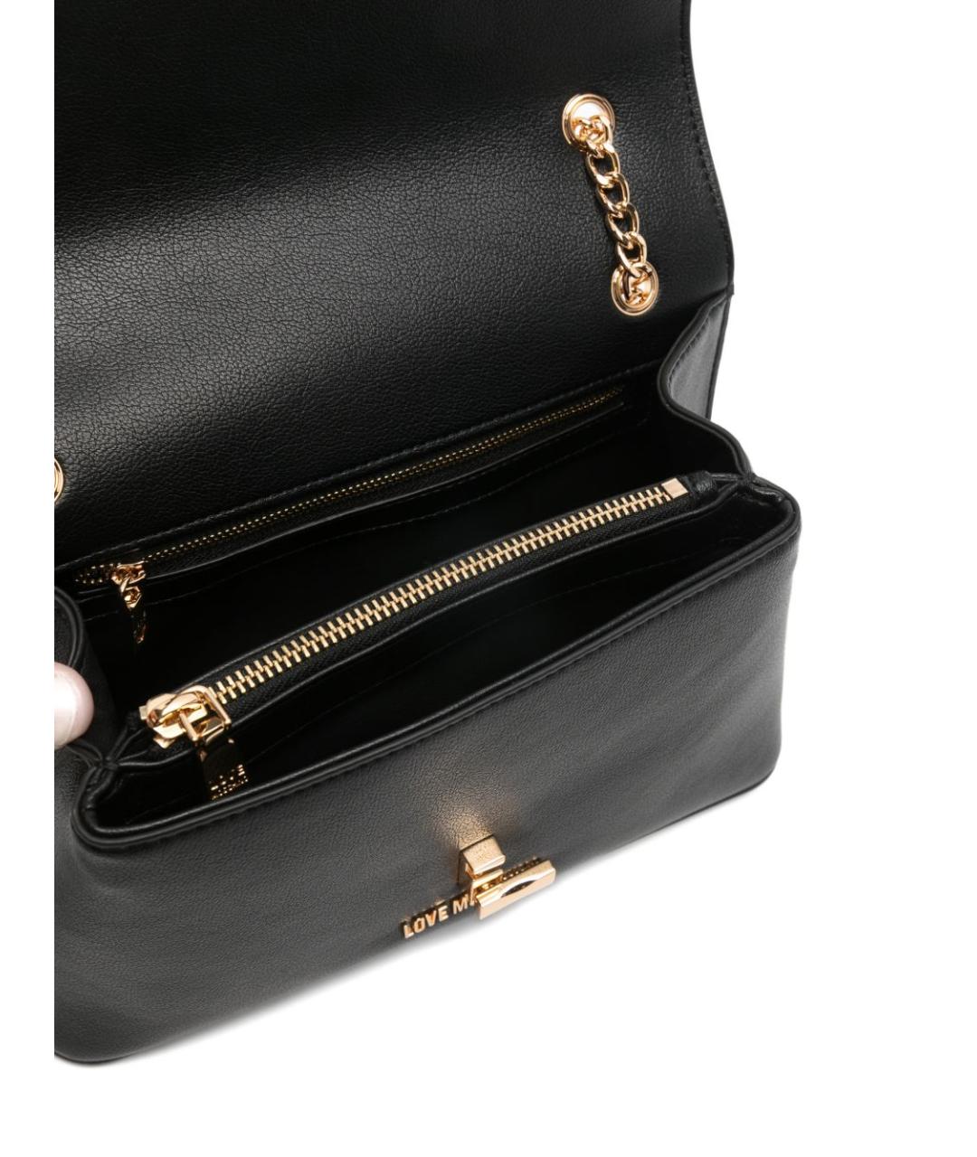 LOVE MOSCHINO Черная сумка через плечо из искусственной кожи, фото 3