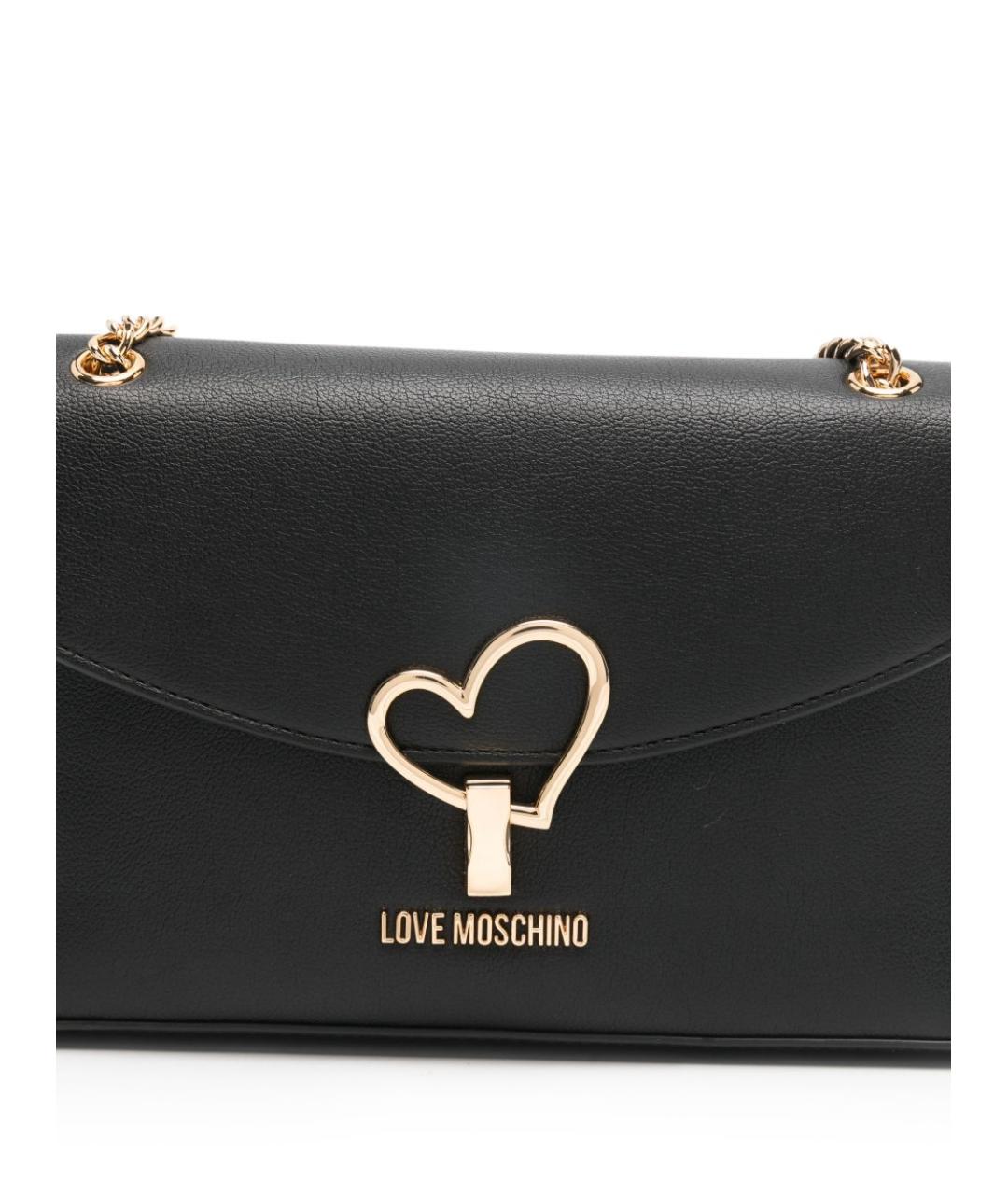 LOVE MOSCHINO Черная сумка через плечо из искусственной кожи, фото 4